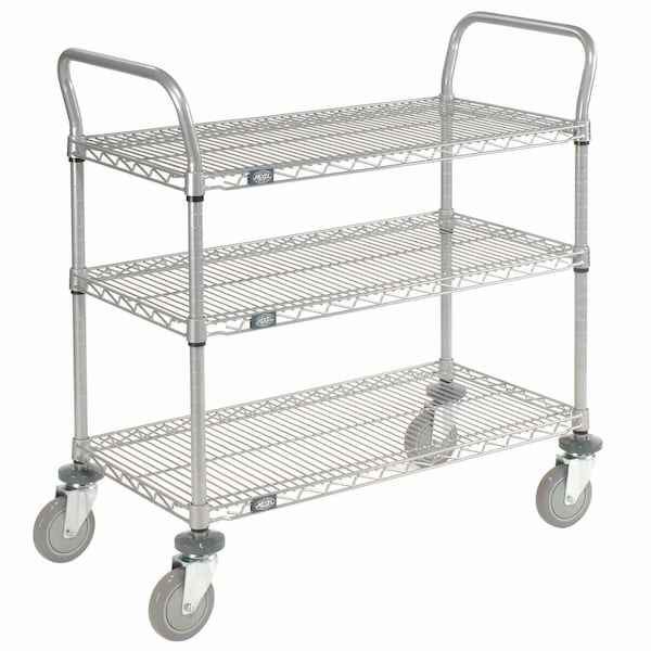 Nexel Utility Cart w/3 Shelves & Poly Casters, 1200 lb. Capacity, 36inL x 24inW x 39inH 168211 - main